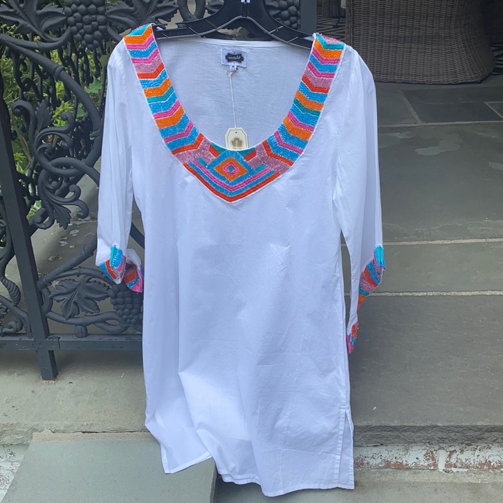NWT COTTON BEADED TUNIC